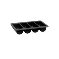 Tava pentru tacamuri, 4 compartimente, GN 1/1, 530x325x(H)100 mm, polipropilena neagra, Hendi
