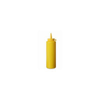 Sticla dispenser mustar/sosuri, Hendi, 0,20 lt, polietilena, galben, dopul igienic ajuta la protejarea sosului, 50x(H)185 mm