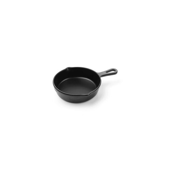 Bol servire, forma mini-tigaie cu maner,, 162x121x(H)30 mm, melamina neagra, Hendi Little Chef