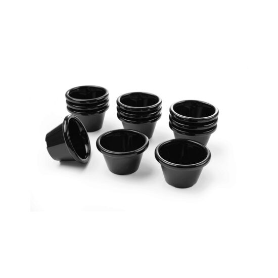 Set 12 buc Ramekin, 45 ml 60x60x(H)35 mm, plastic negru, Hendi
