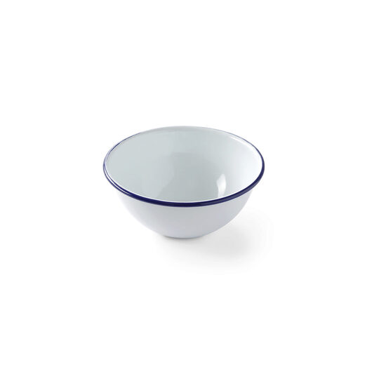 Bol salata emailata - oe160 mm, Alb/Albastru
