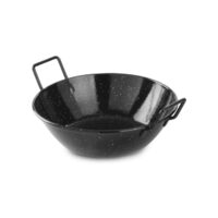 Tigaie adanca paella cu 2 manere, otel emailat, 17 cm diametru x 4 cm inaltime , Hendi, potrivita si pentru servire