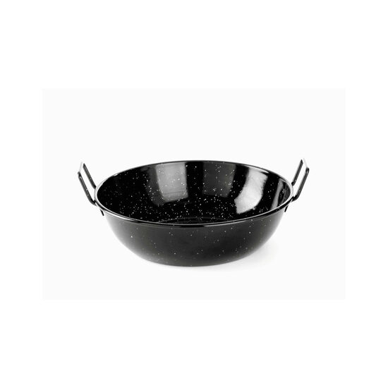 Tigaie adanca paella cu 2 manere, otel emailat, 24,5 cm diametru x 7 cm inaltime , Hendi, potrivita si pentru servire
