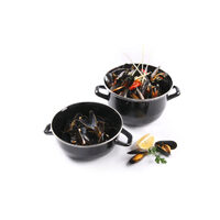 Oala emailata cu capac pentru scoici 3 Lit ,21 cm diametru x13/20 cm inaltime Hendi