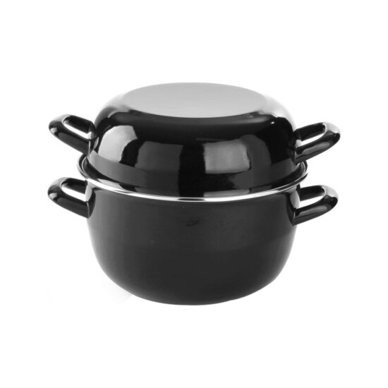 Oala emailata cu capac pentru scoici 5 Lit ,26 cm diametru x21cm inaltime Hendi