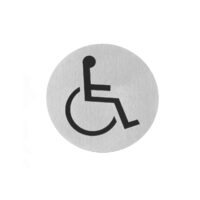 Semn Hendi pentru usa - Handicap- 75 mm, otel inoxidabil