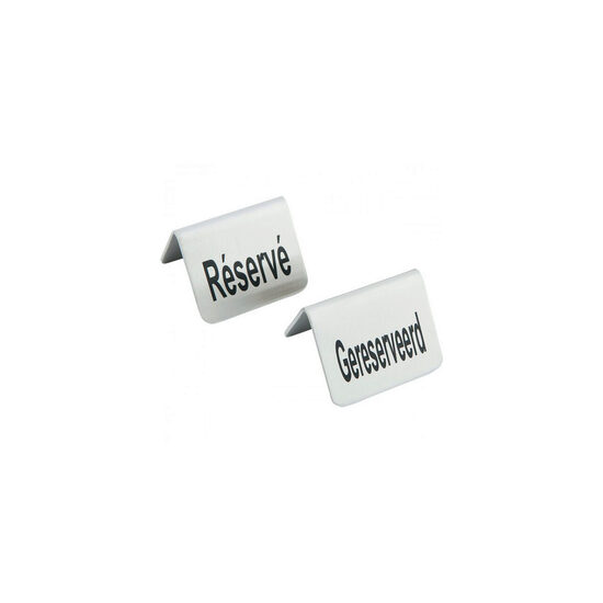 Semn Hendi pentru masa Rezervat, 4 piese, otel inoxidabil, 52x(H)40 mm