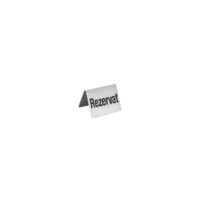 Semn pentru masa - Rezervat/Reserved, inox, 4buc/set, 50x35x(h)40