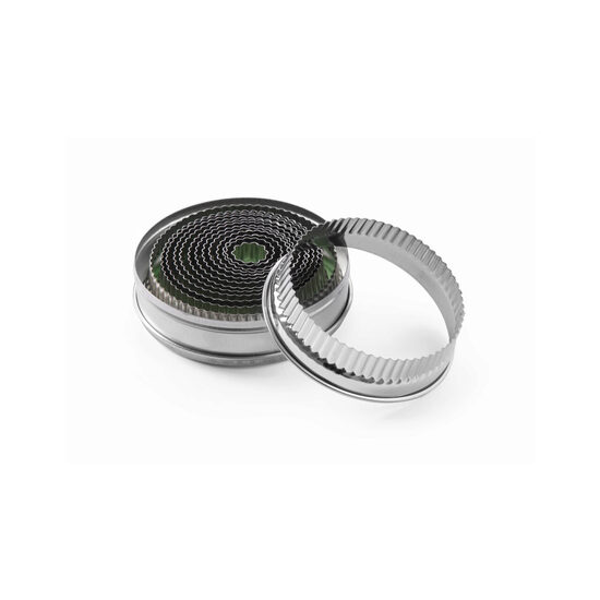 Set 14 forme patiserie rotunde cu margine ondulata, diverse dimensiuni, 18-108 mm, Hendi, inox