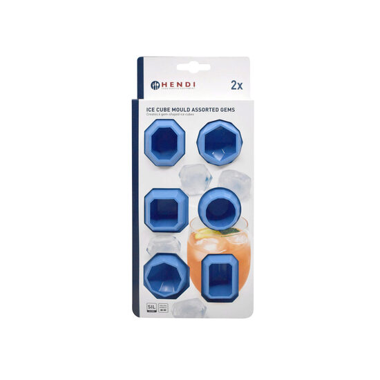 Forme asortate din silicon durabil pentru cuburi de gheata, Hendi, 19x10.5x(H)3 cm, potrivita si pentru uz profesional