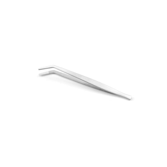 Penseta cu varf curbat, (L)160 mm, inox, pentru decorare / peste / manevrare alimente fierbinti, Hendi