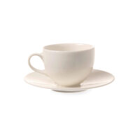 Farfurie suport ceasca, diametru 11.5 cm, portelan beige margini intarite, Hendi, gama GOURMET