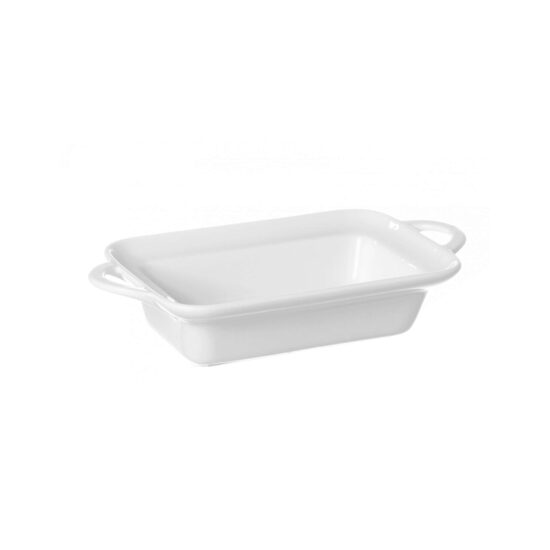 Vas aperitive / servire dreptunghiular, 12x19x5 cm, portelan super-rezistent, potrivit si pentru cuptor, Hendi