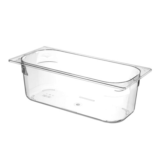 Tava profesionala Gastronorm policarbonat pentru inghetata, 5 litri, 360x165x(h)120 mm, Transparent
