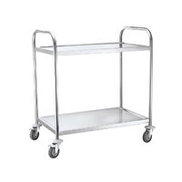 Carucior depozitare si servire cu 2 rafturi 830x510x(H)950 mm, corp inox, rafturi otel cromat, Hendi