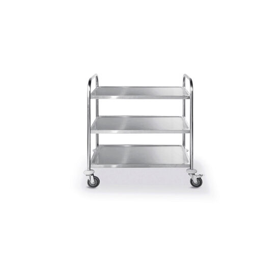 Carucior servire 3 nivele, inox, roti cu frane, sarcina 30 Kg/nivel, REVOLUTION by Hendi, 850x450x (H) 900 mm