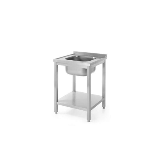 Masa cu chiuveta si polita, din inox AISI 304, 600x600x (H) 850 mm Hendi Smart
