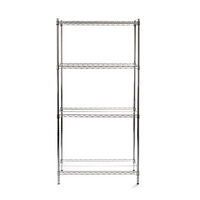 Raft metalic pentru depozitare cu 4 rafturi reglabile, sustine 125 kg/polita, Inox, 910x455x(H)1830 mm, Hendi