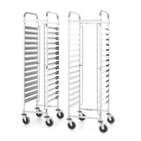 Carucior Kitchen Line pentru transportul recipientelor Hendi 15x GN 1/1, HENDI, Kitchen Line, 15 ghidaje pentru containere GN1/1, , Argintiu, 380x550x(H)1735mm