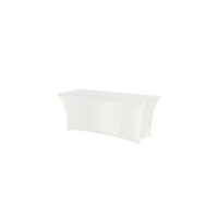 Fata de masa tip husa, alba pentru masa dreptunghiulara, Hendi, 1500x760x(H)730mm, 90% micro poliester / 10% elastan