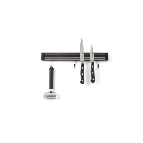 Suport magnetic pentru cutite, 60 cm, cu 6 carlige agatare, Hendi