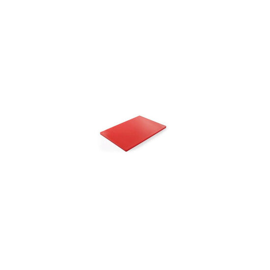 Tocator rosu, 450x300x12 mm, din polietilena HDPE 500, Hendi, cu 2 fete, potrivit si pt uz profesional, respecta normele de igiena HACCP