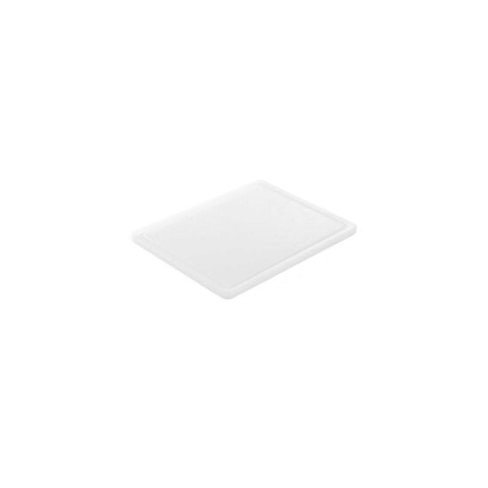 Tocator alb, 26.5x32.5x(H)1.2 cm - GN1/2, cu sant de scurgere, polietilena HDPE 500, respecta normele de igiena HACCP, Hendi