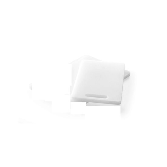 Tocator universal alb cu maner, 250x150x(H)10 mm, Hendi, polietilena HDPE, ambele parti potrivite pentru taiere, potrivit si la uz profesional