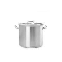 Oala medie cu capac, 17 Lit, 28 cm diametru x 28 cm inaltime, Budget Line, inox18/0, structura solida cu grosime 4 mm, manere nituite dublu, gama Hendi Budget Line