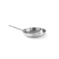 Tigaie profesionala din inox, 24 cm diametru x 4,5 cm inaltime, Hendi Profi Line, potrivita pentru toate sursele de caldura,