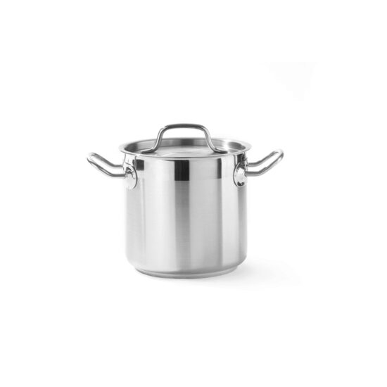 Oala cu capac, 20 Lit, 32 cm diametru x 27 cm inaltime, inox, gama Hendi Kitchen Line, potrivita si pentru uz profesional