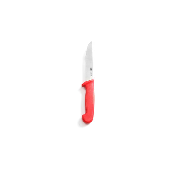 Cutit bucatarie, lama inox rezistenta de 15 cm, lungime cutit 29 cm, maner rosu, conform cu standardele de igiena HACCP, Hendi