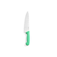 Cutitul bucatarului, certificat igiena HACCP, lama inox 24 cm, lungime totata cutit 38,5 mm, maner verde