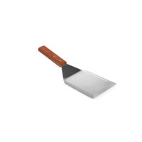 Spatula profesionala pentru hamburger/gratar, Hendi, din Inox, maner de lemn, 120x75x(L)280 mm