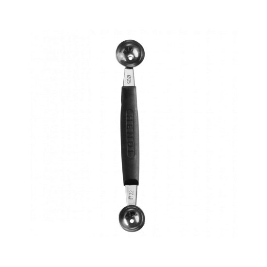 Lingurita dubla pentru ornare/fasonare fructe, legume,-Hendi, inox cu maner polipropilena, diametre 22/25 mm