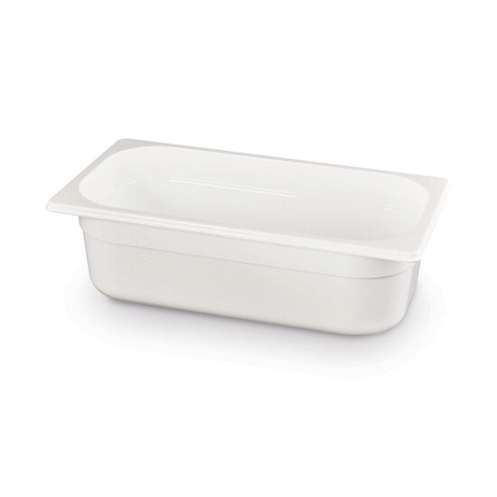 Tava profesionala Gastronorm 1/3 policarbonat alb, 4 litri, 100 mm inaltime, Hendi