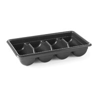 Tava suport tacamuri, 4 compartimente, Hendi, polipropilena Negru, GN 1/1, 52x29x9.5 cm