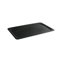 Tava servire dretunghiulara, Hendi, polipropilena neagra cu suprafata din cauciuc anti-alunecare, 255x355 mm