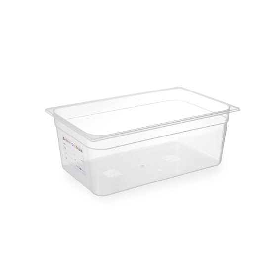 Tava Gastronorm GN1/1, 530x325x(H)200 mm, 28 litri, polipropilena, cu marcaj HACCP, Hendi