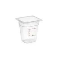 Tava Gastronorm 1/6, 176x162x(H)200 mm, 3.4 litri cu marcaj HACCP, polipropilena, Hendi