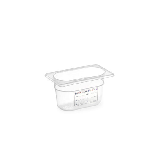 Tava Gastronorm GN 1/9, 176x108x(H)100 mm, 1 litru, cu marcaj HACCP, polipropilena, Hendi