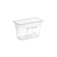 Tava Gastronorm GN 1/9, 176x108x(H) 65 mm, 0.6 litri cu marcaj HACCP, polipropilena, Hendi