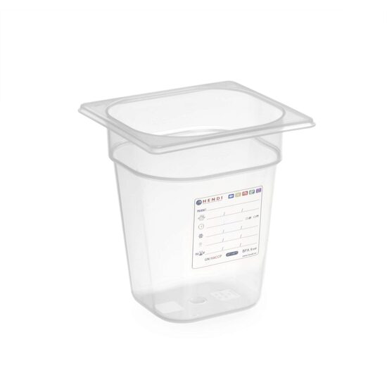 Cutie Gastronorm GN 1/6, H 10 cm,1.3 lt, poliprpilena, Hendi