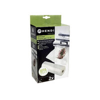 Set 2 role pungi vacuum gofrate 20 cm x 6 metri, Hendi, 2 straturi, 75 microni grosime, filtru UV