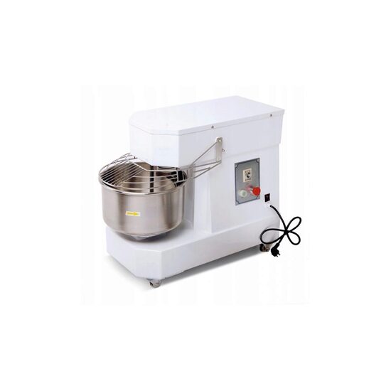 Mixer planetar spirala cu vas detasabil 1 viteza echipat cu roti pivotante vas, capac si spirala din inox 18/10 Hendi 10 litri 400 W, Viteza bol / carlig: 19/193 rpm,  730x300x (H) 635 mm