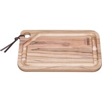 Tocator din lemn de tec,Hendi, dreptunghiulara Churrasco, Tramontina, 330x200x(H)18mm