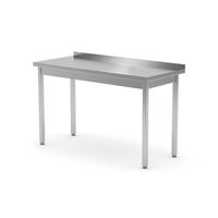 Masa de lucru cu rebord,Hendi, pregatita pentru asamblare, Kitchen Line, 1400x600x(H)850mm.