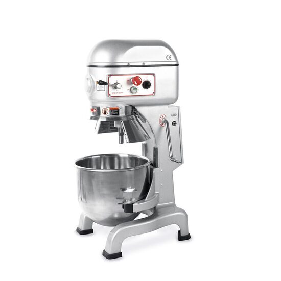 Mixer profesional planetar spirala cu 3 viteze echipat cu roti pivotante vas, capac si spirala din inox 18/10, Hendi, 18.9 litri 375 W/230V, 460 x 520 x (H) 880 mm, 3 accesorii incluse carlig, agitator plat, tel.