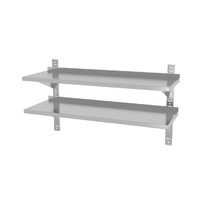Raft de perete dublu reglabil, cu doua suporturi din otel, HENDI, 1000x300x(H)600mm