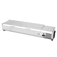 Vitrina frigorifica tip display Inox pentru containere GN 1/3 cu o inaltime maxima de 150 mm Hendi, 7x GN1/3, 180 W, 1605x395x(H)290 mm